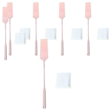 葉子小舖 長柄扁平刷 不織布縫隙除塵刷 刷子*1+替換布*10, 粉色, 6支