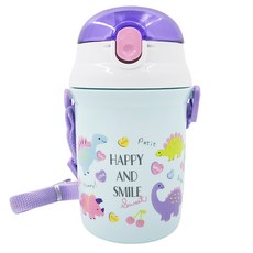 Skater 彈蓋式吸管水壺 SST3H, 粉彩恐龍, 340ml, 1個