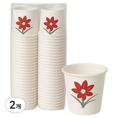 일회용 종이 소주컵 꽃무늬 65ml, 2개, 100개입