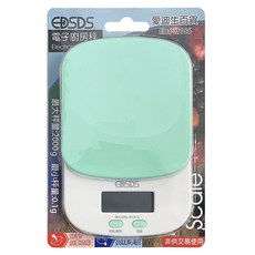 EDSDS 電子廚房秤 170 x 110 x 23mm 151g, EDS-H105, 綠白, 2kg