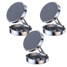 더존 접이식 네오디뮴 초강력 자석 핸드폰 거치대 원형, 실버, 3개