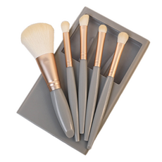 便攜式化妝刷具 5入組, 灰色, 1套