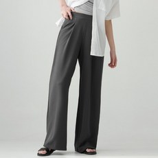 Cotton Closet 女款 短版/長版 大尺碼 壓褶 寬版 彈性 鬆緊帶 西裝褲