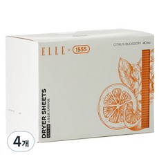 일오오오 소프소프 건조기 시트 섬유유연제 시트러스 블라썸향 본품, 4개, 40개입