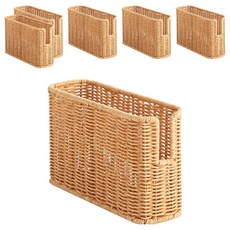 하우스레시피 PP 라탄 팬트리 바스켓, 베이지, 6개