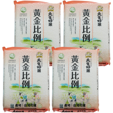 天生好米 黃金比例米, CNS二等米, 1.8kg, 4包