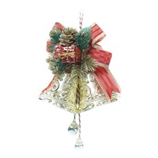 MODACore 摩達客 4吋雙花鐘吊飾 30*20cm 紅金色 聖誕節慶裝飾