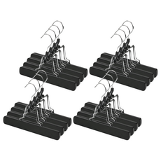 Locus 褲架 衣架 裙夾, 黑色, 16個