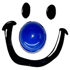 푸트로랩 스마일 모양 컬러풀 라운드 변기 뚜껑 손잡이, 블루, 1개