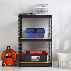 피피랙 국내생산 무볼트 무소음 조립식 앵글선반, 블랙, 3단