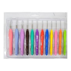 Market Plan 軟柄鉤針 12支, 14cm, 1組