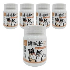 DOG CAT STAR 汪喵星球 排毛粉, 雞肉口味, 含天然植物纖維與日本綜合酵素, 幫助糞便成形與腸胃蠕動, 50克, 糞便潤滑 + 溫和排毛, 50g, 5罐