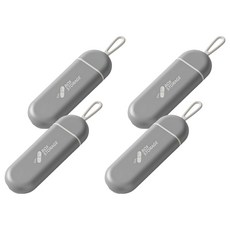 防水便攜式3格迷你藥盒, 4個, 全灰