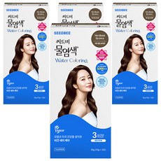 씨드비 프리미엄 물 염색제 3회분, 미디엄브라운, 4개