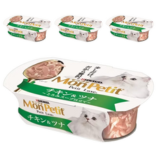 MonPetit 貓倍麗 餐盒 上等鮮肉、鮮魚製成, 鰹魚鮮雞雙拼, 57g, 4盒