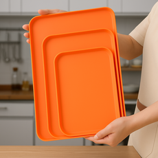Lilypick 多用途方形托盤3件組, 1套, 橘色