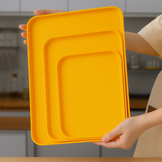 Lilypick 多用途方形托盤3件組, 1套, 黃色