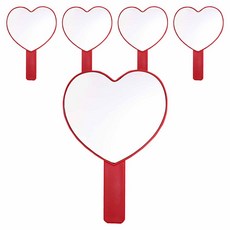 Double J 現代粉彩愛心手拿鏡, 紅色, 5個