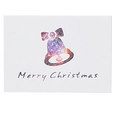 葉子小舖 聖誕卡片賀卡 星空款 8.5 x 6cm 鈴鐺，精美設計，傳遞溫馨祝福, 20個