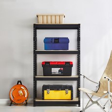 피피랙 국내생산 무볼트 무소음 조립식 앵글선반, 블랙, 4단