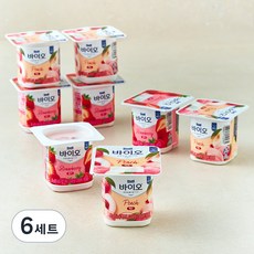매일유업 바이오 요거트 백도 85g x 4개 + 딸기 85g x 4개, 8개입, 6세트