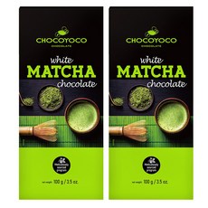 CHOCOYOCO 巧克優 抹茶巧克力 100g 白巧克力配抹茶 25%含量的可可 20%含量的牛奶, 2包