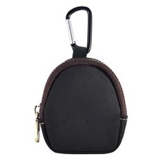 頭層瘋馬牛皮多功能收納零錢包，黑色，拉鍊開口