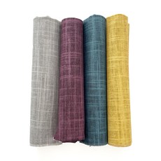 린넨 7수 혼방 대폭 원단 1/4마 세트, 06연그레이 + 17진보라 + 31모스옐로 + 25청록, 1개
