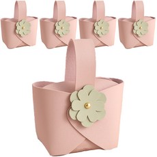 The GG 更整潔 花朵裝飾皮革禮物包裝盒, 5個, 粉色與綠色