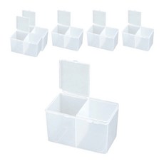 上手家居 雙層棉片收納盒 6入組, 透明白, 1組