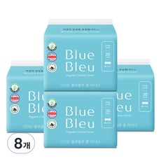 Blue Bleu 棉質包覆護墊, 20片, 8包, 加長型(18cm)