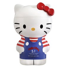 AIR-VAL Hello Kitty 凱蒂貓 2合1沐浴洗髮精 限量收藏版, 400ml, 萌Q瓶身, 1瓶