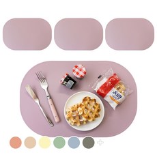 韓國製 Roya 圓形矽膠餐墊 4入, 435 x 285 mm, 薰衣草粉