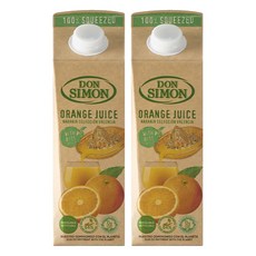 돈시몬 100% 착즙 오렌지주스, 1L, 2개