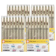 Pigma MICRON 01 墨水筆 8入組, 混合顏色, 4套