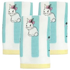 Gemini 双星毛巾 甜心小兔超柔紗布毛巾 高細緻度紗布 100%純棉材質, 藍色, 3入