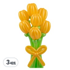 셈퍼텍스 요술풍선 데이지 튤립 꽃다발 만들기 7송이 세트, 망고, 3세트