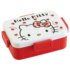 Skater Hello Kitty方形便當盒 YZFL7 650ml, 紅色的, 1個