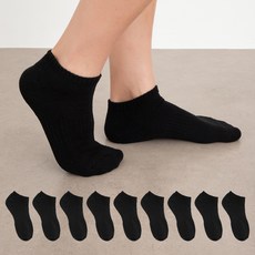 Basealpha Essential 男用運動毛圈緩震運動短襪 10雙, 黑色, 10個