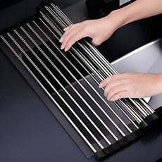 Cheoncha 捲式水槽碗盤瀝水墊, 黑色