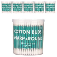 어반리브즈 뷰티면봉 라운드 + 뾰족, 200개입, 6개