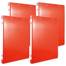 紙板雙上彈簧夾, 紅色, 4本