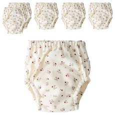 조이멀티 아동용 크림패턴 레몬 공룡 배변훈련팬티, 하트꽃, 6개
