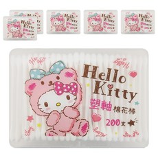 Hello Kitty 凱蒂貓 塑軸棉花棒, 200支, 6盒