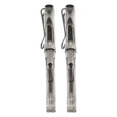 Suander.St 活塞鋼珠筆 138x14x12mm 17g 塑膠/鋁/鐵, 透明, 2支