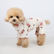 Grooming Dog 寵物保暖喇叭袖連身衣, 象牙白, 1個