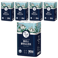 Hanyeji Perni Clean Soft 3層天然紙漿衛生紙, 30m, 5個, 30捲