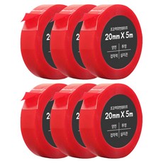 다다 초강력 양면테이프 20mm x 5m, 투명, 6개