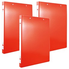 紙板雙上彈簧夾, 紅色, 3本