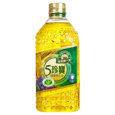 得意的一天 五珍寶健康調合油, 含不飽和脂肪酸，油質清爽，煎煮炒炸皆宜，料理好幫手，回流蓋設計，使用方便, 2L, 1瓶